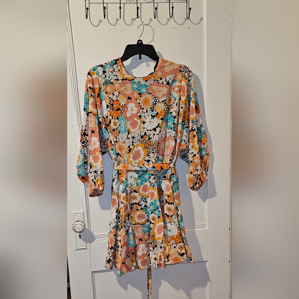 Small Multicolored Floral Long-Sleeved Dress